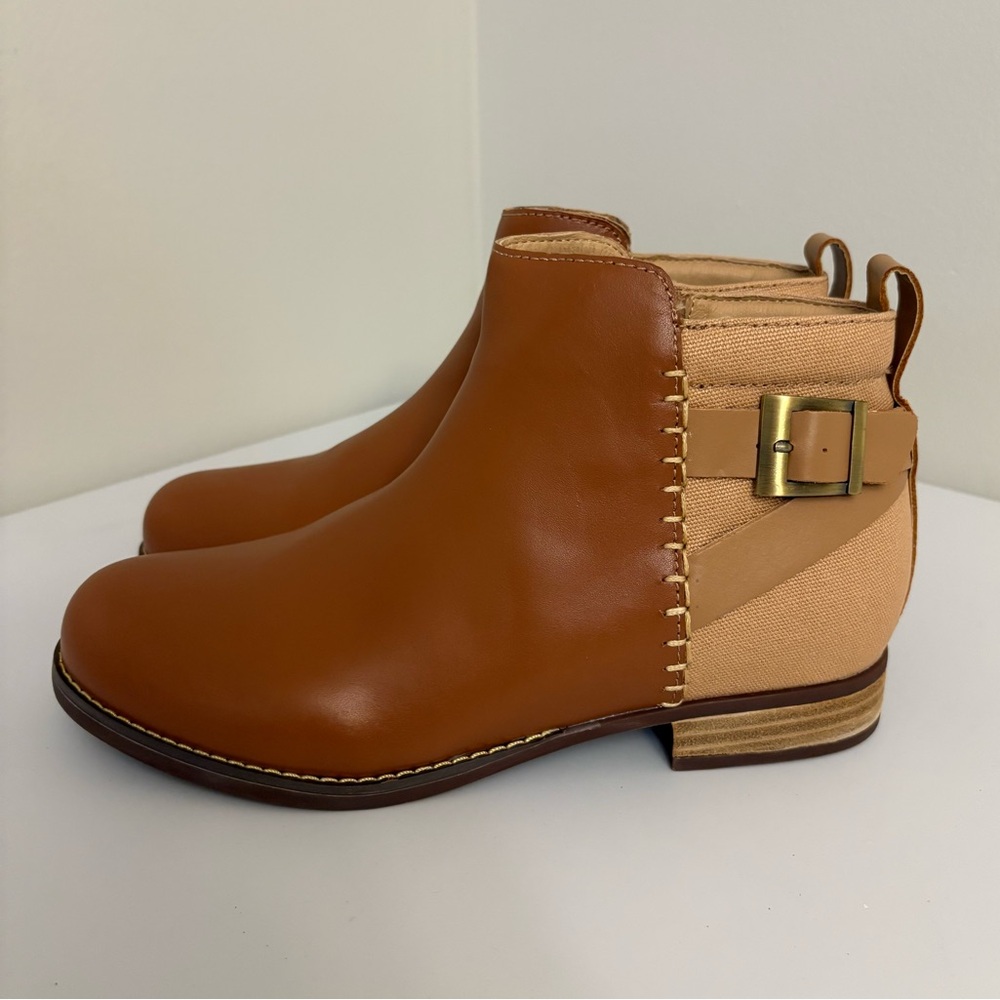 Spenco Dove Creek Ankle Boots Women’s Size 8.5W Wide Brown Leather Upper